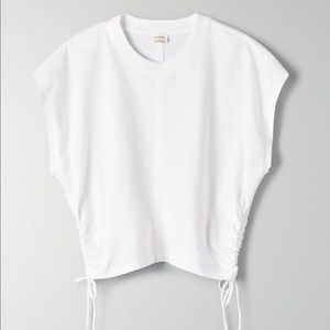 Aritzia Wilfred Ruched T shirt M NWT